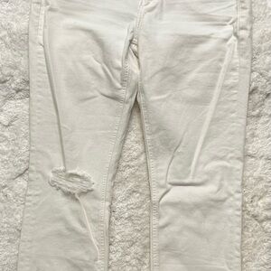 PAIGE Women's White Distressed Skinny Jeans